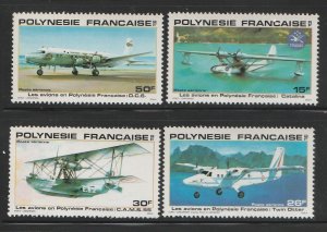 French Polynesia 1980 Aviation Airplane Sc C180-C183 MNH A727