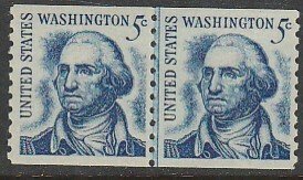 U.S. 1304, 5¢ COIL LINE PAIR, MINT, NH. VF. (349)