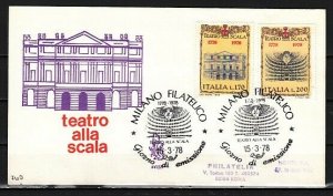 Italy, Scott cat. 1312-1313. La Scala Opera House issue. First day cover. ^