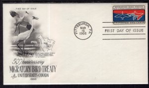 US 1306 Migratory Birds Artcraft U/A FDC