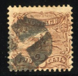 United States, 1869 Pictorials #113 Cat$80, 1869 2c brown, used