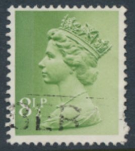 GB  Machin 8½p SG X881  2 bands  Used SC# MH65  see scans & details