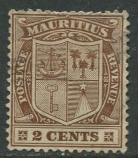 Mauritius - Scott 138 - Coat of Arms -1910 - Used - Single 2c Stamp