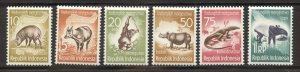 Indonesia Scott 473-78 Unused VLHOG - 1959 Wildlife Preservation - SCV $2.25