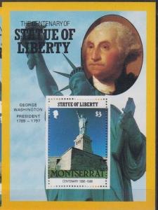 MONTSERRAT SHEET GEORGE WASHINGTON STATUE LIBERTY PRESIDENTS