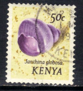 Kenya 1971 - 74 QE2 50ct Shells Janthina Globosa used SG 42 ( F633 )