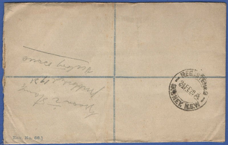 NEW ZEALAND 1913 3d KGV Used Reg. Envelope PALMERSTON NORTH > Sydney