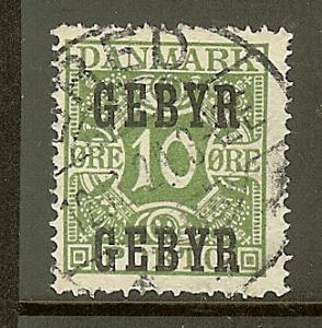 Denmark, Scott #I1, 10o Late Fee Stamp, Used