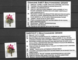 NEW! 2020 Boutonniere Scott #5457(CF1) WIth Regular Stamp #5457 & Tabs