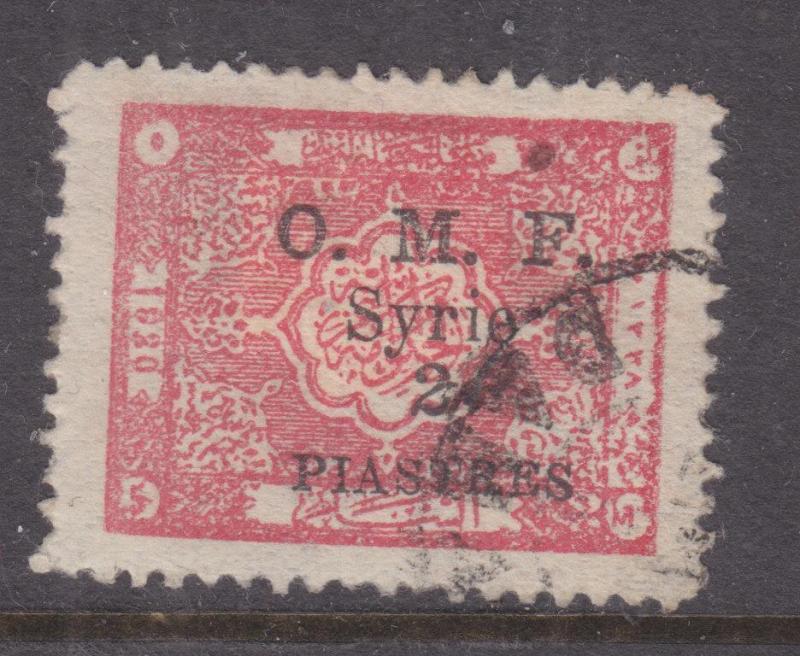 SYRIA, 1921 Damascus Issue on Arab Kingdom, 2pi. on 5m. Carmine, used.