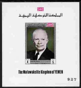 Yemen - Royalist 1969 Famous Men of History 4b Dwight D E...