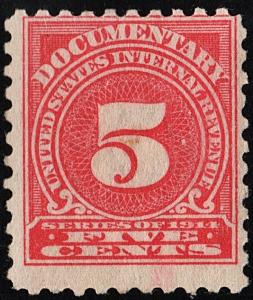 R211 5¢ Documentary Stamp (1914) Used