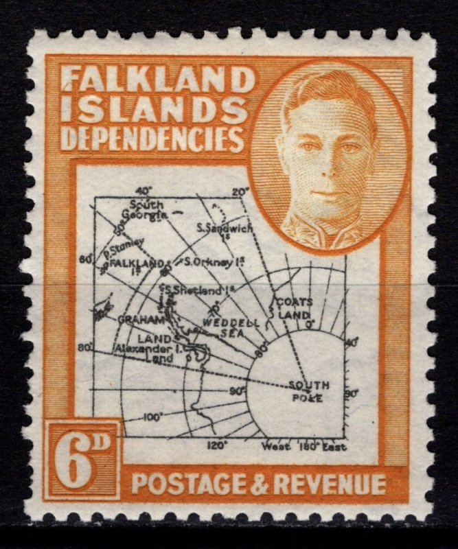 Falkland Islands Dep. 1946-49 George VI, 6d ‘South Poke’ error [Unused]