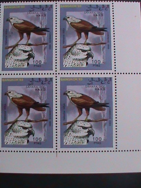 ​SAHARA- R.A.S.D.1993-COLORFUL LOVELY BIRD-BANGKOK'93 STAMP SHOW MNH BLOCK VF