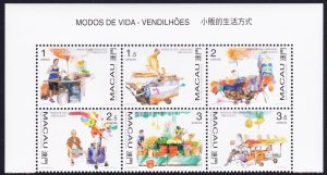 Macao Macau Street traders Block of 6v 1998 MNH SC#909-914 SG#1023-1028