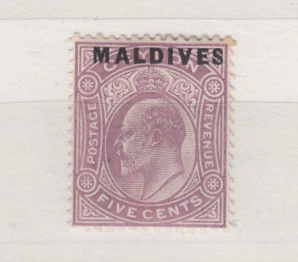 Maldives KEVII 1906 O/P 5c SG4 MVLH J915