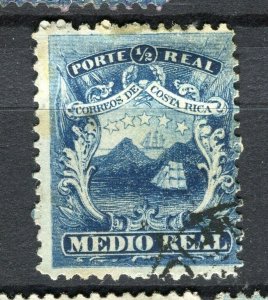 COSTA RICA; 1860s early classic issue used hinged Shade of 1/2r. value