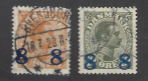 Denmark SC#161-162 Used F-VF SCV$13.00...nice bargain!!