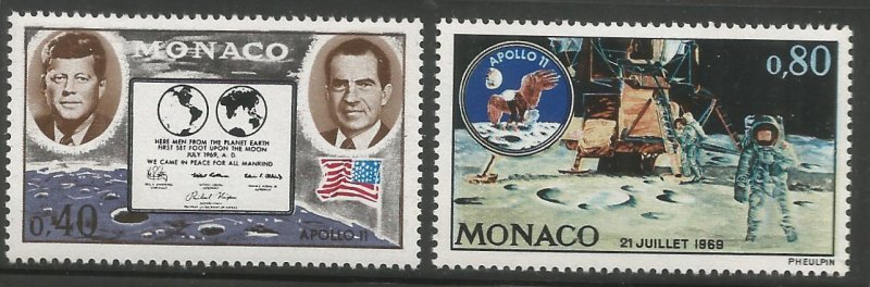 MONACO 772-773 MNH, MAN'S FIRST LANDING ON THE MOON