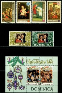 DOMINICA Sc#348//508 1972-76 Five Complete Sets & 1 Souvenir Sheet Mint & Used