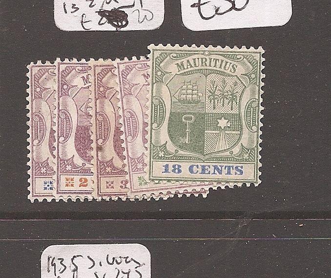 Mauritius 1895 SG 127-30,132 MOG (4avj)