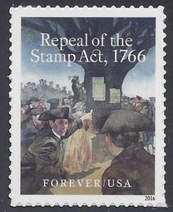 #5064 (47c Forever) Repeal of the Stamp Act 1766 2016 Mint NH