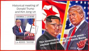 A4663 - SAW LION - ERROR MIPERF Special Block: 2018 Trump Kim Jong-Un, Flag-