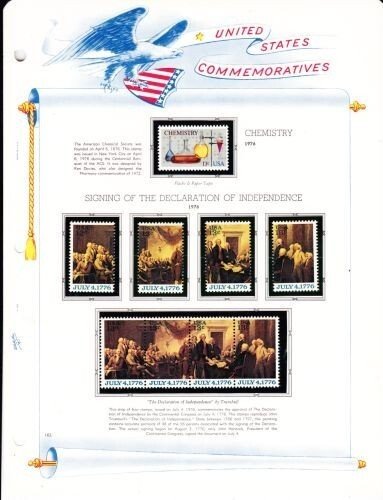 U S 1976 Commemorative Mint NH Year Set on White Ace Album Pages - 4 Scans