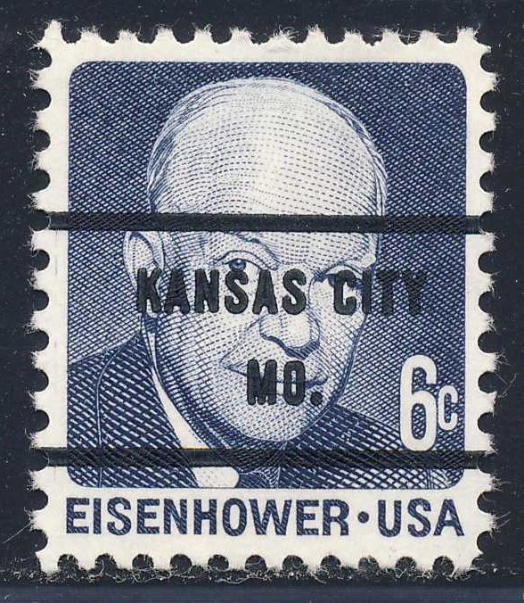 Kansas City MO, 1393-71 Bureau Precancel, 6¢ Eisenhower