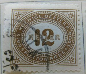 A5P33F76 Austria Postage Due Stamp 1894-1900 12h Perf 12 1/2 used-