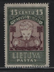 LITHUANIA, 277E, HINGED, 1932, BOY READING