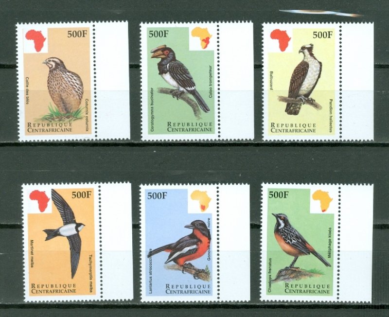 CENTRAL AFRICAN REP.  1999  BIRDS  #1229-34 SET MNH...$11.00