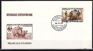 Central Africa, Scott cat. C291a. Scouts with Wild Animals. First day cover. ^