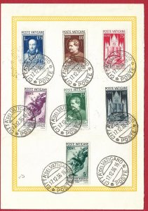 1936 Vatican No. 47/53 USED on souvenir card