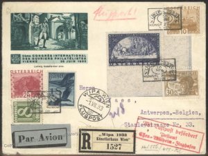 Austria Vienna 1933 WIPA Granite Paper Sc110a Mi556a Congress House Cance 106151