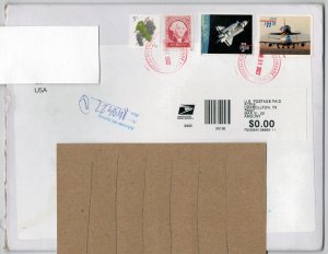 United States 2022 Cover to Poland Stamps Scott 2544b+3262 High Values Space