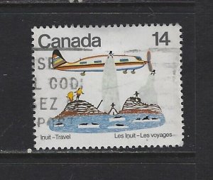 CANADA - #771 - 14c INUIT TRAVEL USED STAMP WITH PRINTING ERROR LINE NEAR TAIL 