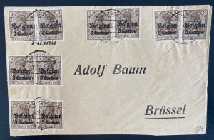 1914 Bruxelles German Occupation Of Belgium Cover Locally Used WWI