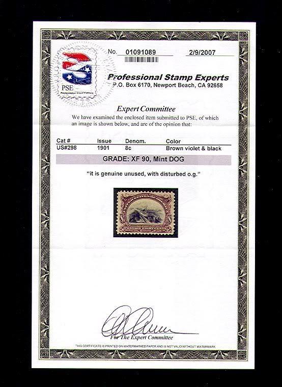 momen: US Stamps #298 Mint OG PSE Graded XF-90