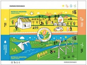 Argentina 2018 MNH Stamps Souvenir Sheet Renewable Energy Sources Ecology