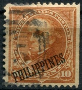 Philippines Sc#217 Used, 10c brn, US-Presidents overprinted 'Philippines' (1899)