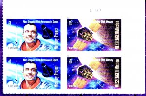 US Scott # 4527-4528 Plate Number Block Of 4 ,Alan Shepard 1st Man In Space 2011