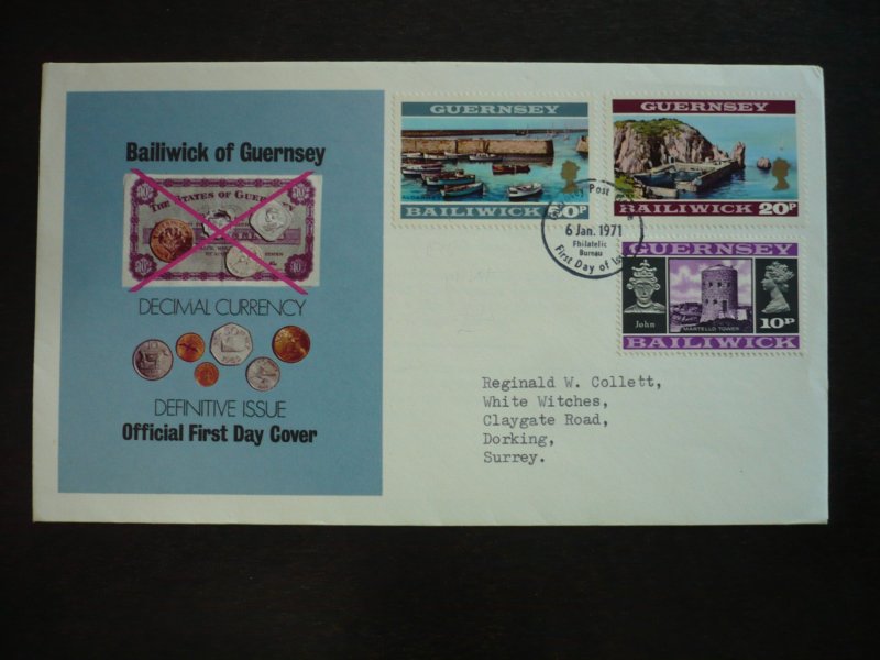 Stamps - Guernsey - Scott# 53-55 - First Day Cover