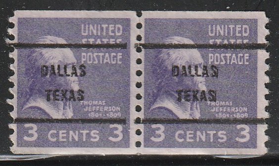 Precancel - Dallas, TX - PSS 842-61A - Coil Gap Pair - NG