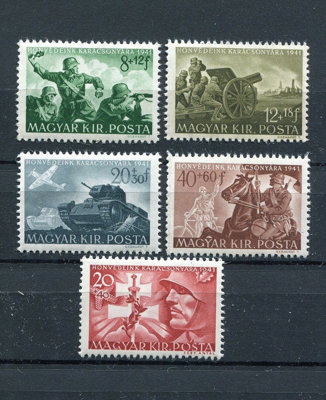 HUNGARY 1941 WW2 GERMAN PUPPET STATE HUNGARIAN ARMY SET B135-B139 PERFECT MNH