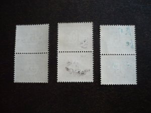 Stamps - Ruanda-Urundi - Scott# J1-J3 - MN Hinged Part Set of 3 Stamps in Pairs