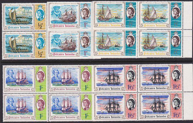 PITCAIRN 1967 Discovery set blocks of 4 MNH.................................3489