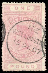 New Zealand #AR44 Cat$150, 1903 £1 rose, used