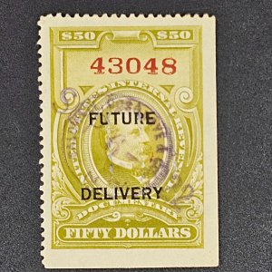 US RD20 Future Delivery $50.00 revenue hand cancel used