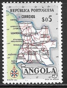 Angola 386: 5c Map of Angola, unused, NG, VF